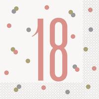 Rose Gold - 18 Luncheon Napkins 16 Pack