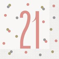 Rose Gold - 21 Luncheon Napkins 16 Pack
