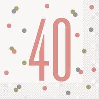Rose Gold - 40 Luncheon Napkins 16 Pack