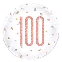 45cm Rose Gold 18 Foil Balloon Package - 100