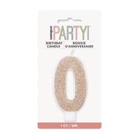 Number Candle 0 - Rose Gold
