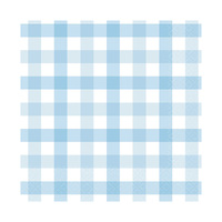 Gingham Lunch Napkin FSC Pastel Blue 16 Pack