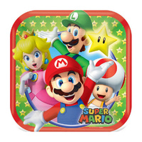 Super Mario Brothers Square Paper Plates NPC 17cm 8 Pack