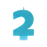 Candle Number Glitter Blue #2