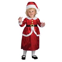 Lil' Mrs Claus Dress And Apron Set Child Costume