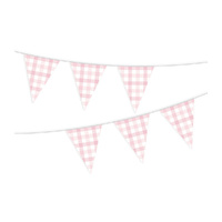 Gingham Paper Bunting Pastel Pink