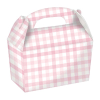Gingham Paper Treat Box Pastel Pink 4 Pack
