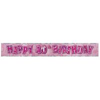 Glitz Pink Foil Banner 40 12ft