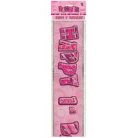 Glitz Pink 1 Foil Banner 12ft