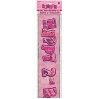 Glitz Pink 2 Foil Banner 12ft