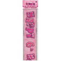 Glitz Pink 6 Foil Banner 12ft