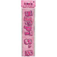 Glitz Pink 8 Foil Banner 12ft