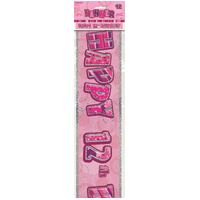 Glitz Pink 12 Foil Banner 12ft