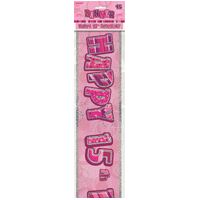 Glitz Pink 15 Foil Banner 12ft