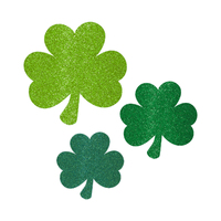 Green Shamrock Mini Glitter Cutouts 6 Pack