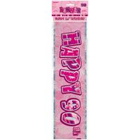 Glitz Pink Foil Banner 90 12ft