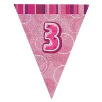 Glitz Pink Flag Banner - 3