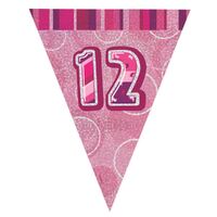 Glitz Pink Flag Banner - 12