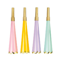 Foil Horns With Scalloped Edge 4 Pack