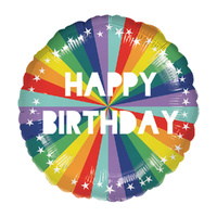 45cm Standard Rainbow Happy Birthday Foil Balloon
