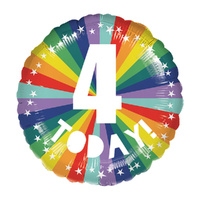 45cm Standard Rainbow Number 4 Today Foil Balloon