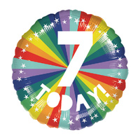 45cm Standard Rainbow Number 7 Today Foil Balloon