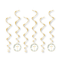 Botanical Celebration Spiral Swirls Hanging Decorations 6 Pack