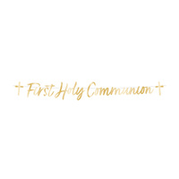 Botanical Celebration First Holy Communion Letter Banner