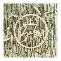 Botanical Baby Wooden Hey Baby Hoop Wreath
