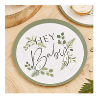 Botanical Baby Hey Baby Botanical Paper Plates 8 Pack