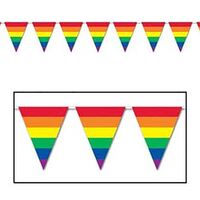 Rainbow Stripes Pennant Flag Banner 