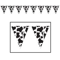 Pennant Flag Banner Cow Print