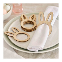 Hey Bunny Wooden Bunny Napkin Rings FSC 6 Pack