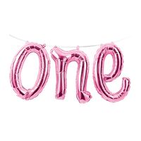 Shape one Pink Balloons Foil Banner Air Fill Only