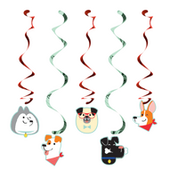 Dog Party Dizzy Danglers Hanging Swirls 5 Pack