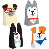 Dog Party Paper Treat Bags 20cm x 11cm 8 Pack