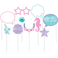Mermaid Shine Iridescent Photo Booth Props Assorted Designs 10 Pack
