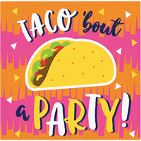 Fiesta Fun Beverage Napkins Taco bout a Party 16 Pack