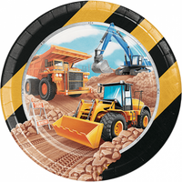 Big Dig Construction Dinner Plates Paper 22cm 8 Pack