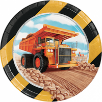 Big Dig Construction Lunch Plates Paper 18cm 8 Pack
