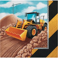 Big Dig Construction Beverage Napkins 16 Pack 