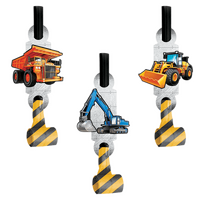 Big Dig Construction Blowouts with Medallions 8 Pack 