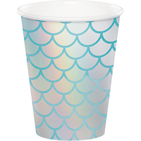 Mermaid Shine Iridescent Cups Paper 266ml 8 Pack