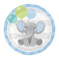 Enchanting Elephant Boy Dinner Plates Paper 22cm 8 Pack