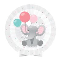 Enchanting Elephant Girl Centrepiece Paper Fan 40cm