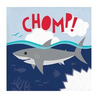 Shark Party Beverage Napkins 16 Pack