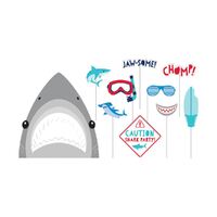 Shark Party Photo Booth Props Assorted Designs 10 Pack