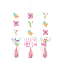 Fairy Forest Hanging String Cutouts & Tassels 91cm 3 Pack