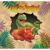  Dino Blast Invitations Gatefold You'Re Invited Diecut Pack Of 8 