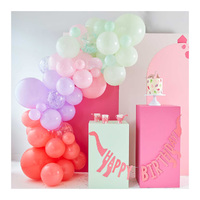 Dino Pink Balloon Arch With Confetti Balloons Pastel